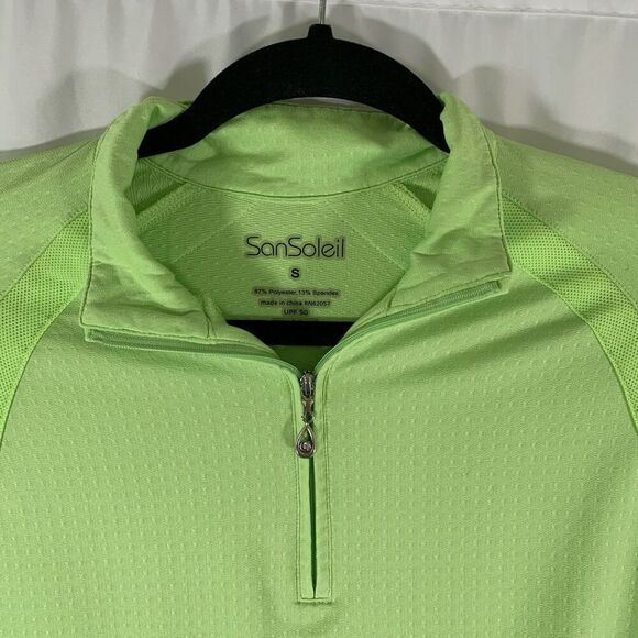 San Soleil Jacket Women's Small Lime Green 1/4 Zip Lightweight Pullover - Picture 2 of 9